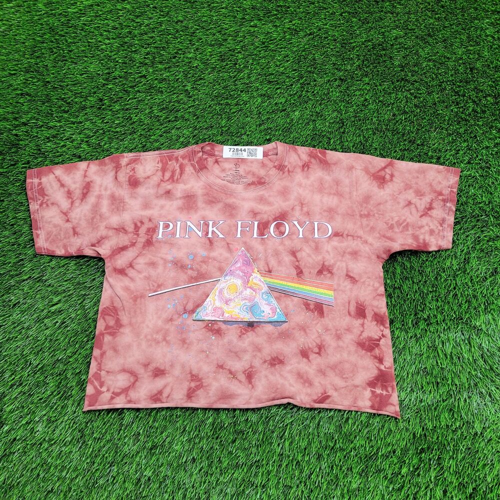 Pink-Floyd Prism Cropped Shirt Womens Medium 19x17 Red Rock